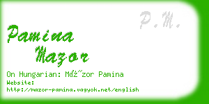 pamina mazor business card